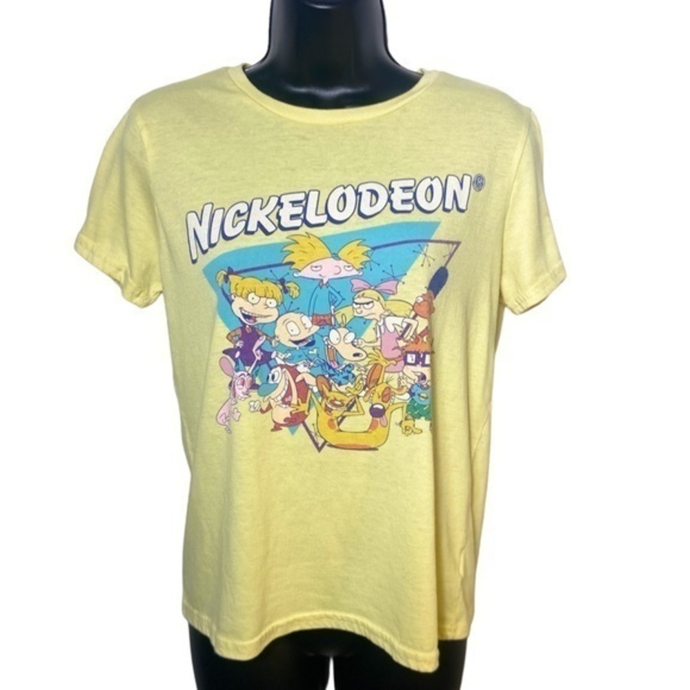 Nickelodeon Rugrats Ladies Crop  Top Large Yellow Graphic Short‎ Sleeve